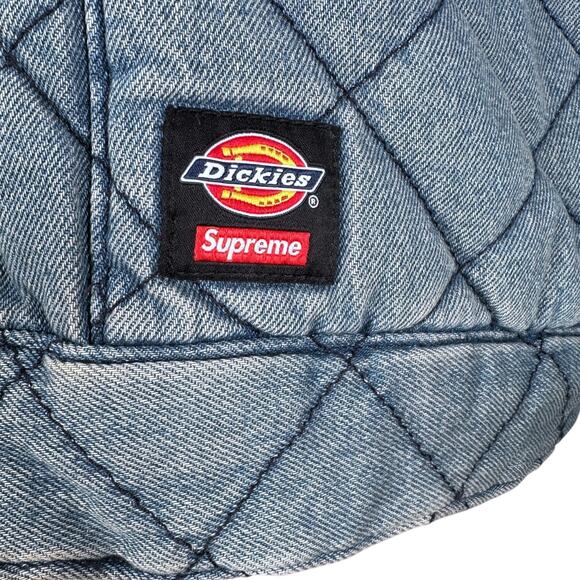 Supreme x Dickies Quilted Denim Work Jacket Mens Large Blue Long Sleeve Full Zip - Picture 6 of 12